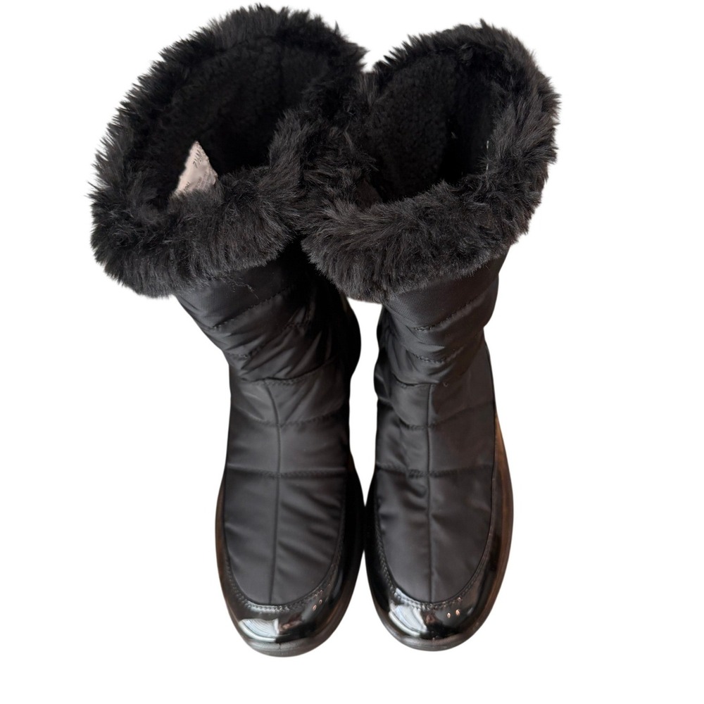 Easy Dry by Easy Street Black Quilted Faux Fur Winter‎ Boots Size 7.5M-NWOB